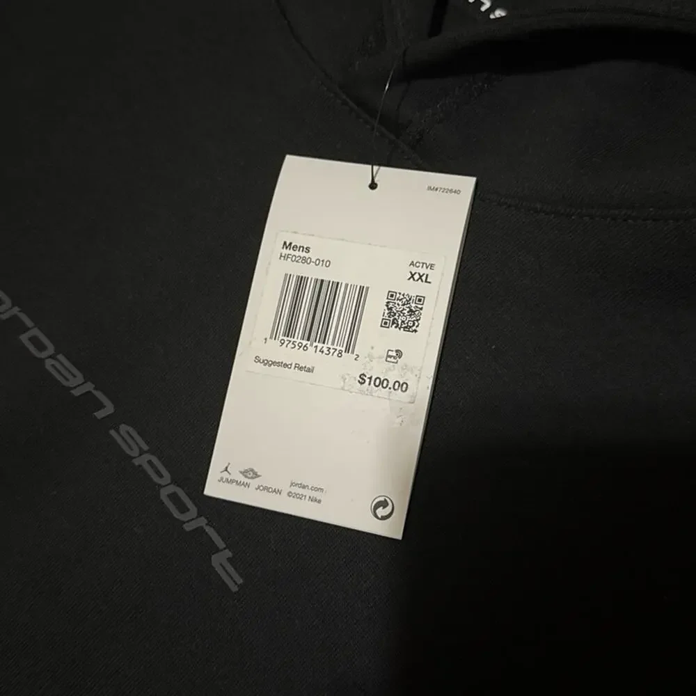 Air Jordan Sport Dri-Fit Black Grey Hoodie Sweatshirt HF0280-010 Size XXL